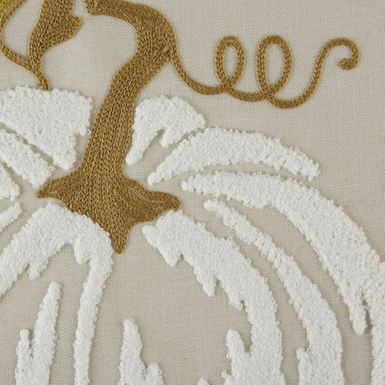 DII® 70" White Pumpkin Embroidered Table Runner